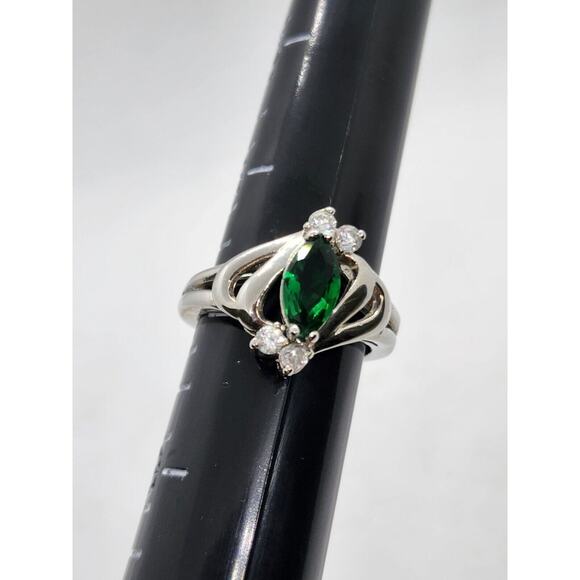 RINGS-DIAMOND CANDLE RINGS-Different Colors-Silver Tone-Lot of 3 All Size 7 - Picture 11 of 16